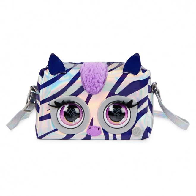 Metaliczna interaktywna torebka Purse Pets zebra