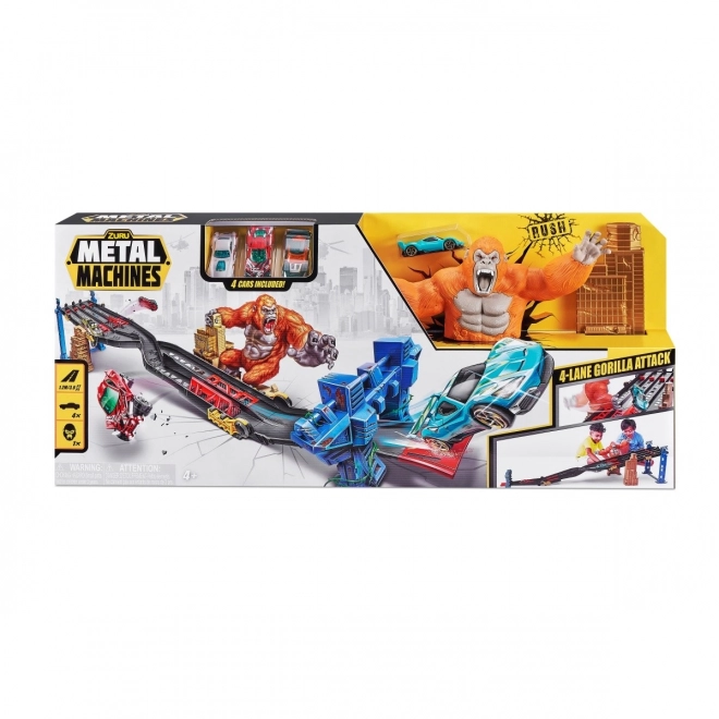 Zabawna trasa Metal Machines 4 tory atak goryli