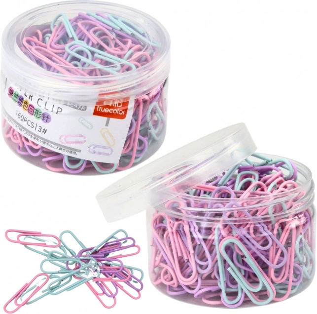 Kolorowe spinacze do papieru w pudełku 160 szt.