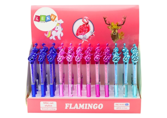 Długopis Flamingo Diamonds z niebieskim wkładem 0,7 mm Mix