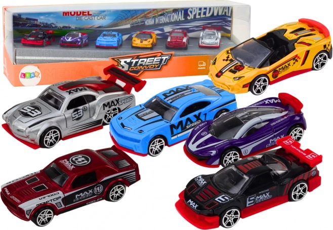 Zestaw metalowych sportowych autek 1:64, mix 6 szt.