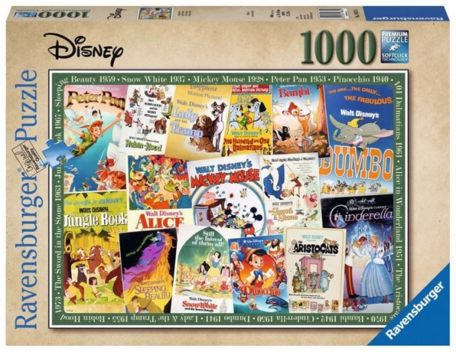 Puzzle Disney Vintage Filmowe Plakaty 1000 sztuk Ravensburger