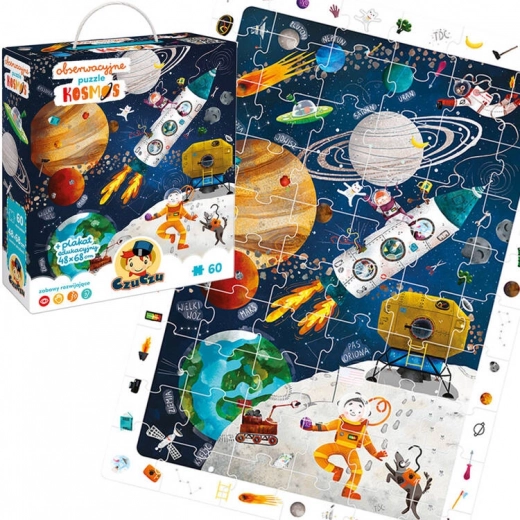 CzuCzu Puzzle obserwacyjne Kosmos 60 elementów z plakatem edukacyjnym