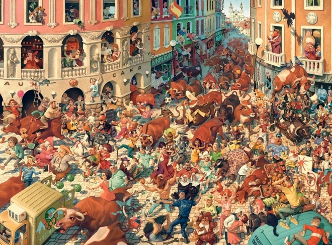 Puzzle 3000 elementów – Bieg byków w Pampelunie