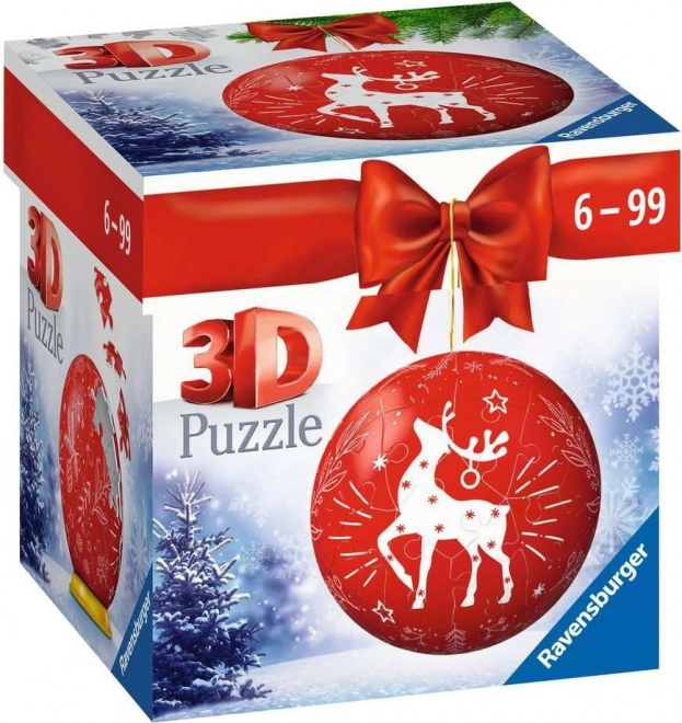 Ravensburger 3D puzzleball bożonarodzeniowa ozdoba czerwona 54 elementy