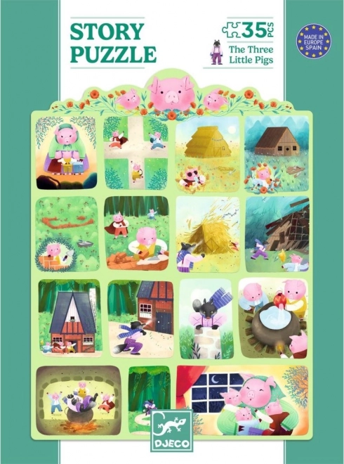 DJECO puzzle Trzy świnki 35 elementów