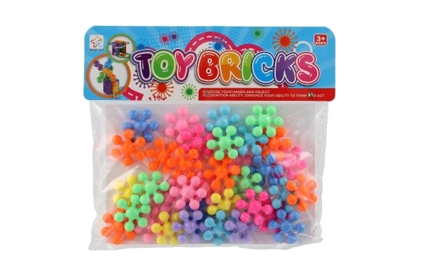Klocki kwiaty plastikowe w torebce 25x22x4cm