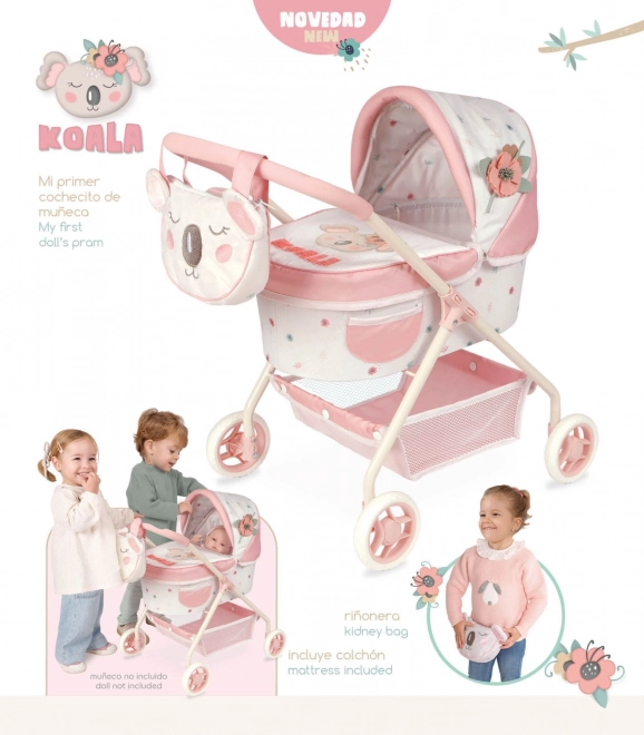 Mój pierwszy wózek dla lalek z torbą Koala 56 cm