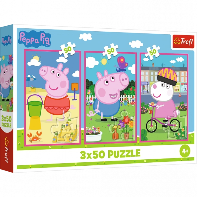 Puzzle 3x50 Peppa Pig - Siła przyjaźni