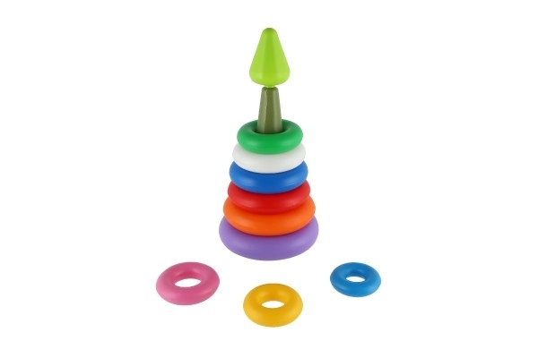 Piramidka do układania z pierścieni plastik 2 kolory w siatce 15x31cm 12m+