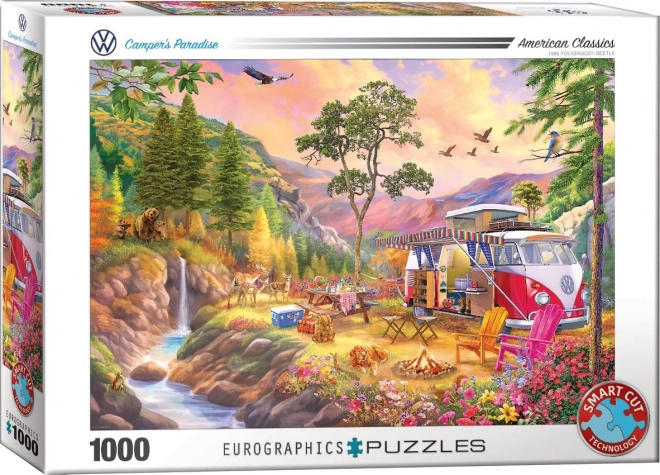 EUROGRAPHICS puzzle z motywem VW Bus – raj dla obozowiczów 1000 elementów