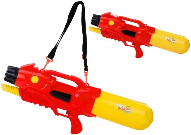 Duży pistolet wodny 2850 ml z regulowanym paskiem czerwony