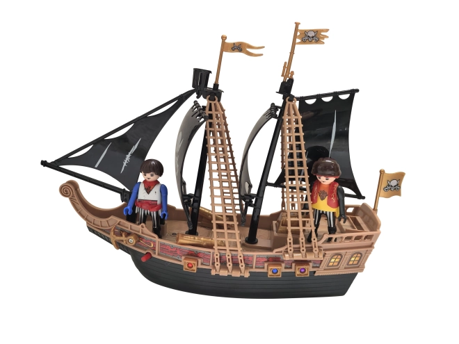 Statek piracki z figurkami i efektami 30 cm