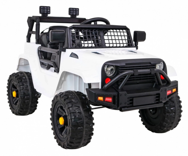 Samochód na baterie Jeep Dark Night dla dzieci + wolny start + EVA + LED audio – Białe