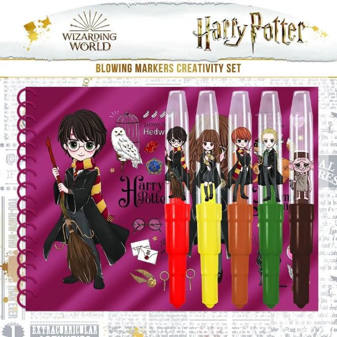 Flamastry do dmuchania z notesem Harry Potter