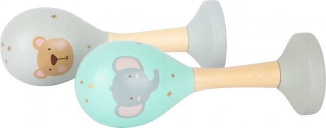 Small Foot Drewniane marakasy Pastel zestaw 2 szt.