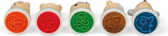 Drewniane stempelki ze zwierzątkami Bigjigs Toys