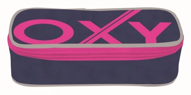 OXYBAG Piórnik szkolny etui komfort jednowarstwowy Blue Line Pink