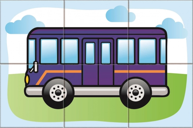 Obrazkowe kostki Transport 6 kostek