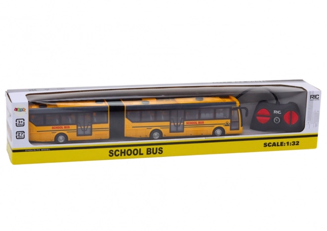 Zdalnie sterowany przegubowy autobus szkolny RC 1:32 żółty