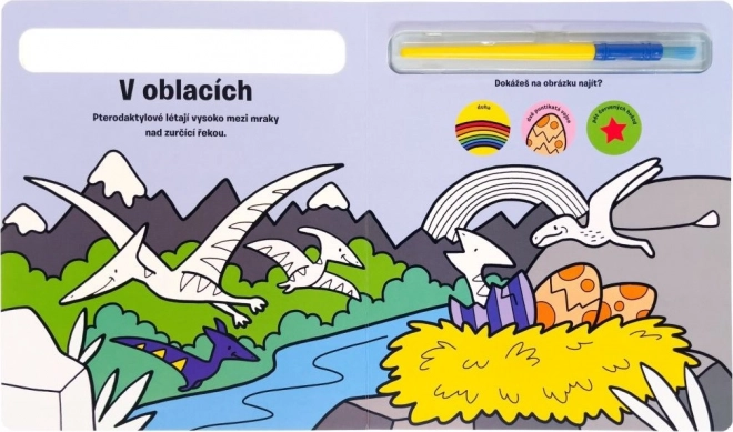 Pokoloruj mnie! Dinozaury - Książka z Malowaniem Wodą