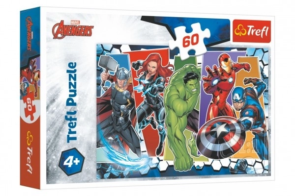 Puzzle Niezwyciężeni Avengers 33x22cm 60 elementów w pudełku 21x14x4cm