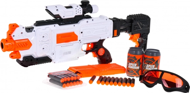 Elektryczny dziecięcy blaster 8+ z miękkimi nabojami i akcesoriami Fast Pioneer