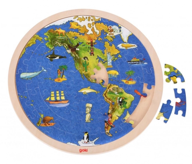 Dwustronna mapa świata puzzle