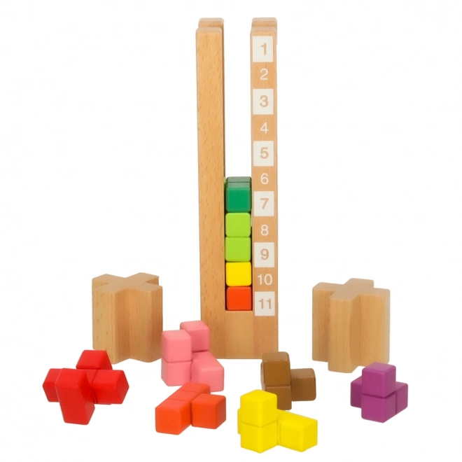 Kolorowe drewniane edukacyjne klocki Montessori