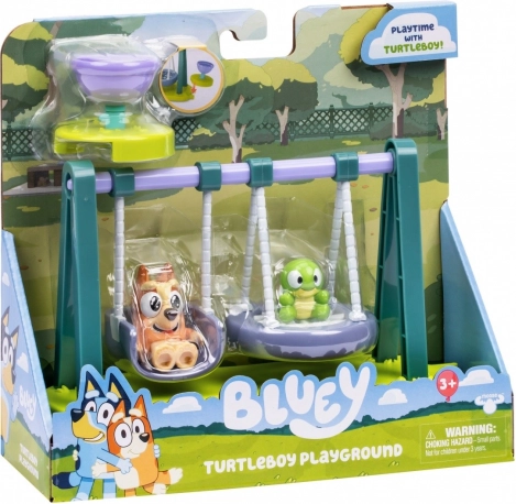 Bluey zestaw do zabawy huśtawki z żółwiem i figurką Bingo