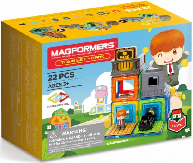 Magformers miasteczko bank – zestaw konstrukcyjny 22 elementy