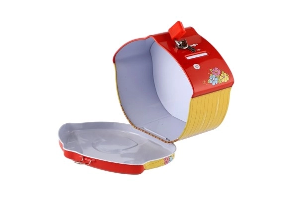 Skarbonka domek blaszana z zamkiem 16x8cm - 1szt