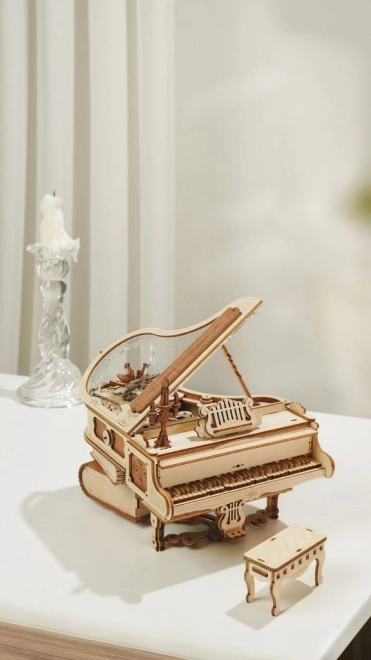 RoboTime 3D Drewniane mechaniczne puzzle Magiczne piano (napęd elektryczny)