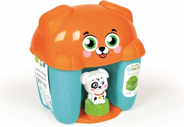CLEMENTONI Soft CLEMMY pudełko piesek – 6 miękkich klocków