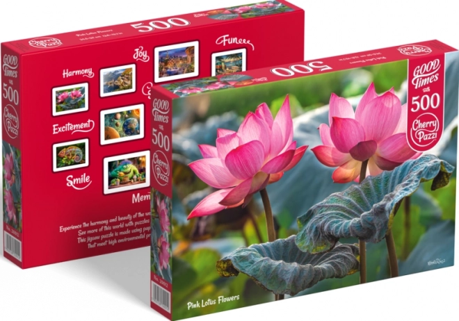 Puzzle Różowe kwiaty lotosu 500 elementów