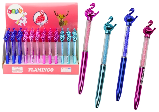 Długopis Flamingo Diamonds z niebieskim wkładem 0,7 mm Mix