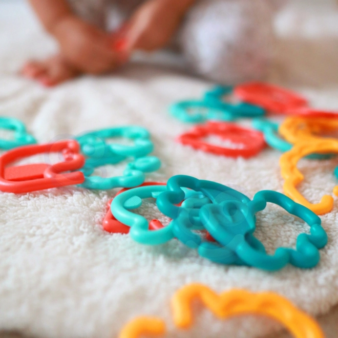 Zabawki sensoryczne dla niemowląt Woopie baby - łańcuch zwierzęcy 24 szt.