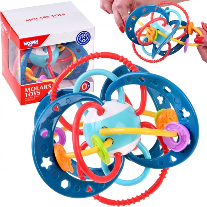 Woopie baby zabawka sensoryczna 2w1 gryzak i grzechotka montessori
