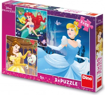 Puzzle DISNEY PRINCESS 3×55 elementów