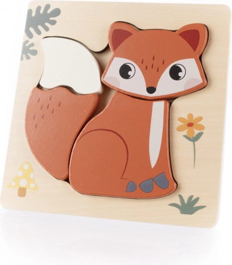 Drewniane puzzle małe, Lis