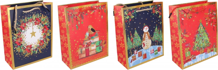 Torebka prezentowa M świąteczna 26 × 32 × 10 cm