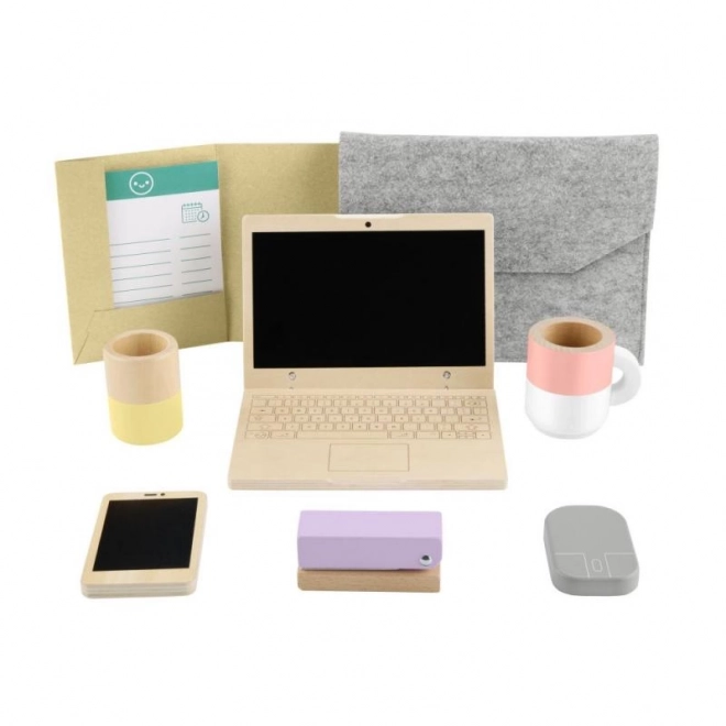 Fisher-Price drewniany zestaw home office dla dzieci (9 elementów)