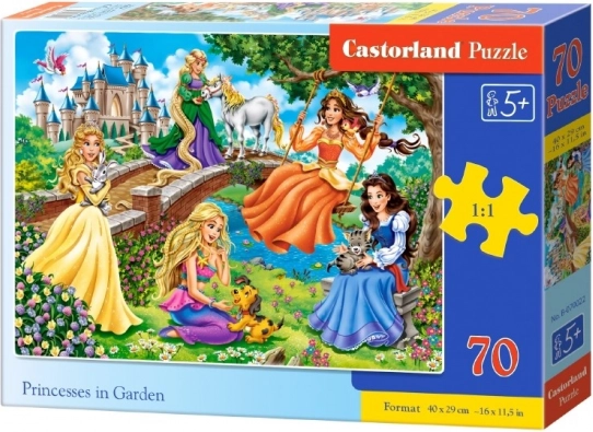 Puzzle 70 elementów – księżniczki w ogrodzie