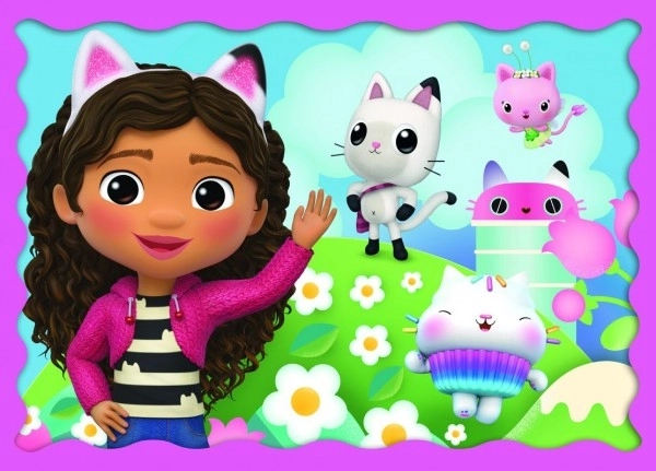 Puzzle 4w1 Domek Kota Gabi 4+