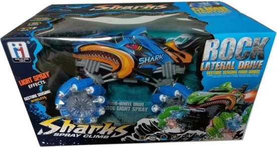 RC auto Rekin niebieski z efektem mgły i 2,4 GHz