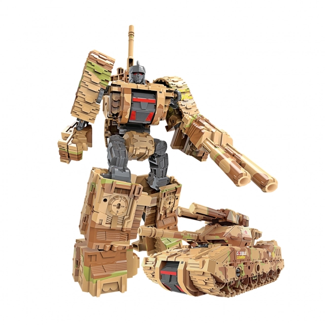 Zielony rozkładany czołg robot