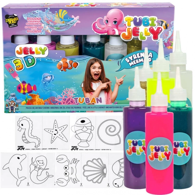 Tubi Jelly zestaw kreatywny syrenka 6 kolorów żelowe figurki