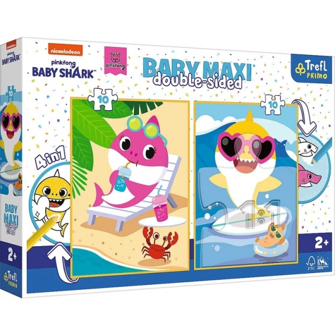 Baby MAXI 2x10 elementów puzzle Dzień Szczęśliwego Rekina, Baby Shark