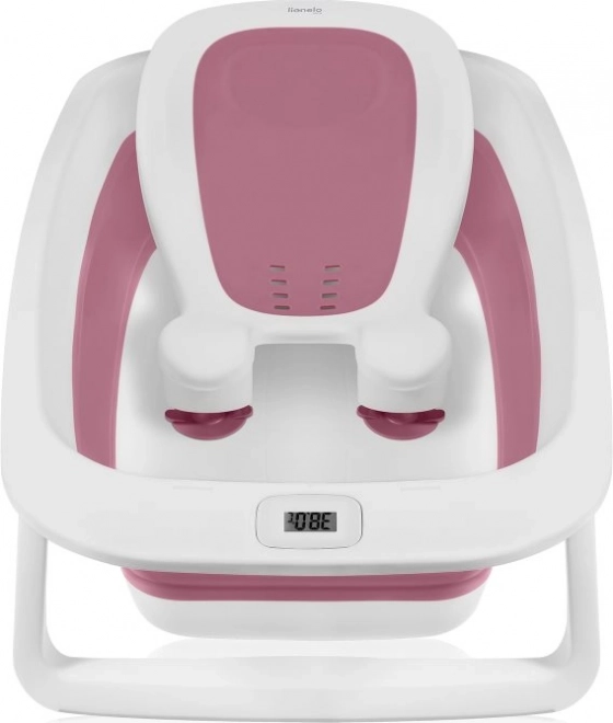 Lionelo Składana wanienka z termometrem i leżakiem Pink Magnolia