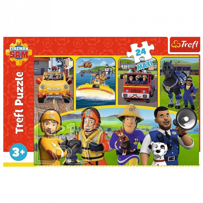 Puzzle 24 elementów Maxi Strażak Sam i przyjaciele